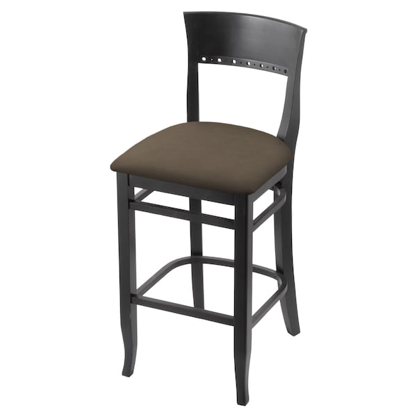 25" Counter Stool, Black Finish, Canter Earth Seat